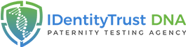 Logo of "identitytrust dna paternity testing agency" with a stylized double helix design.